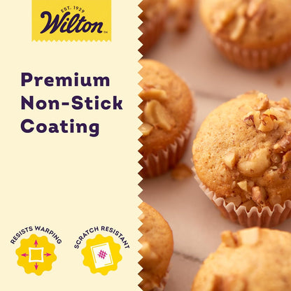 Gold Non-Stick Muffin Pan, Made without PFAS, 24-Cup | Non-Stick Steel with Scratch-Resistant Coating, Resists Warping, Extended Handles, Dishwasher Safe, Perfect for Cupcakes5
