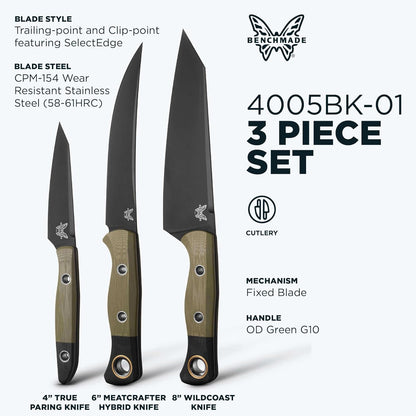 3 Piece Culinary Set, CPM-154 Steel Blade (4005BK-01)2