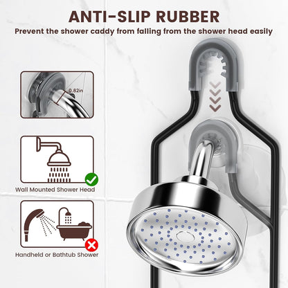 Rustproof Shower Caddy Hanging with Soap Holders for Bathroom, Black7
