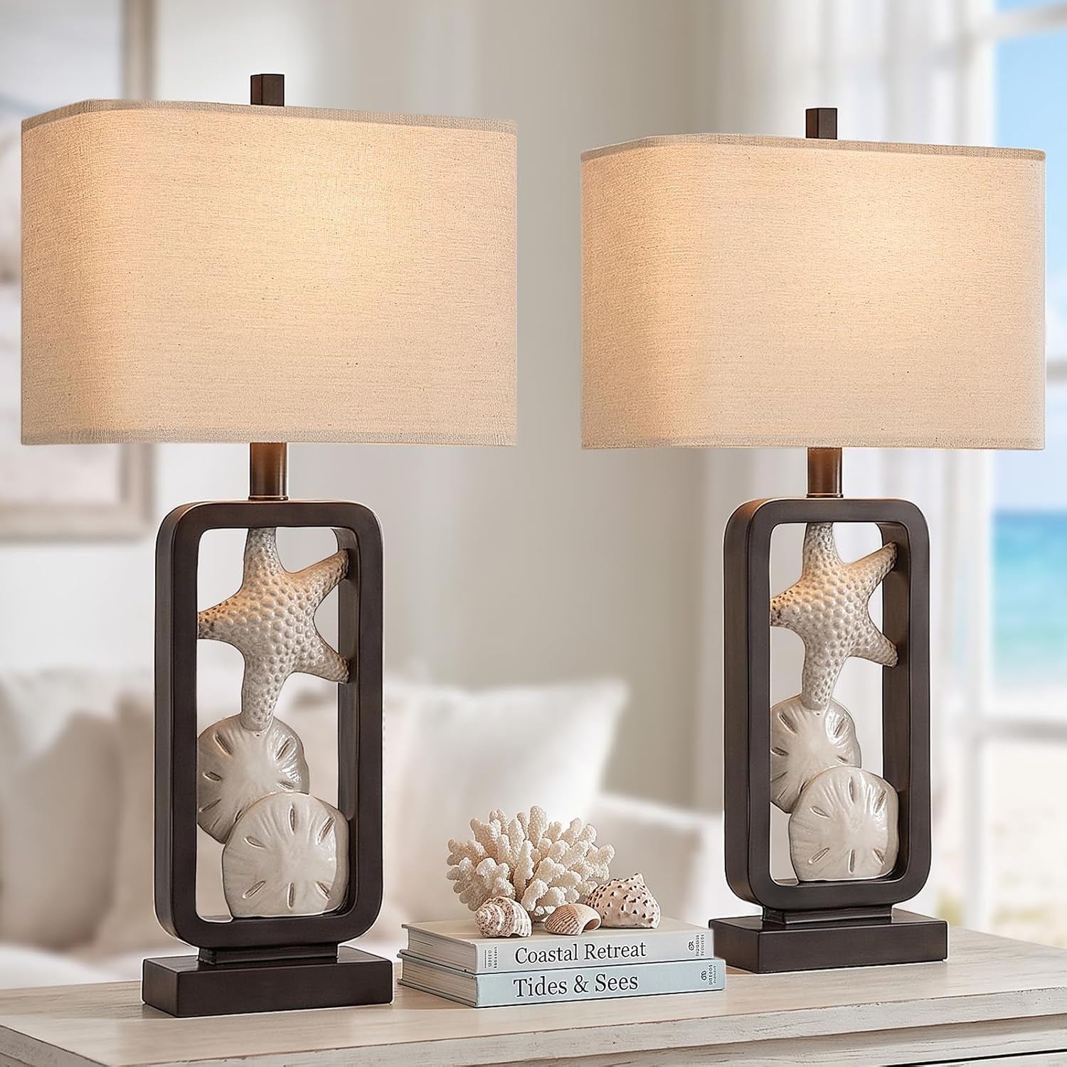 26-coastal-starfish-table-lamps-with-2-bulbs-for-living-room-set-of-2