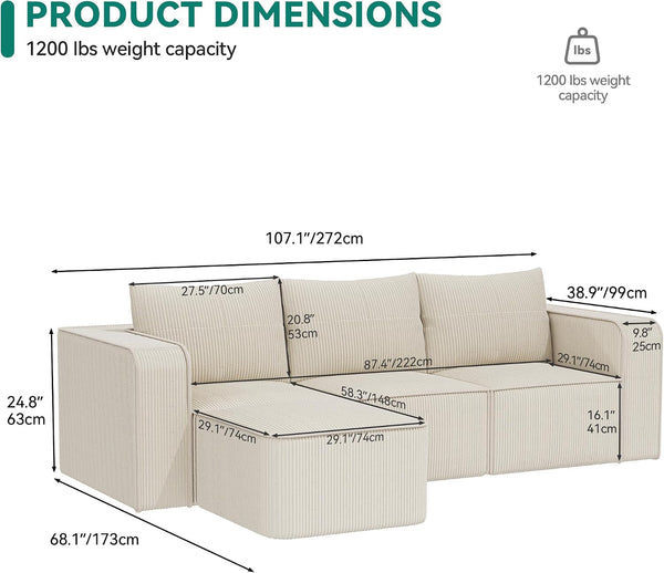 Oversized Cloud Couch Sectional Sofa for Living Room2