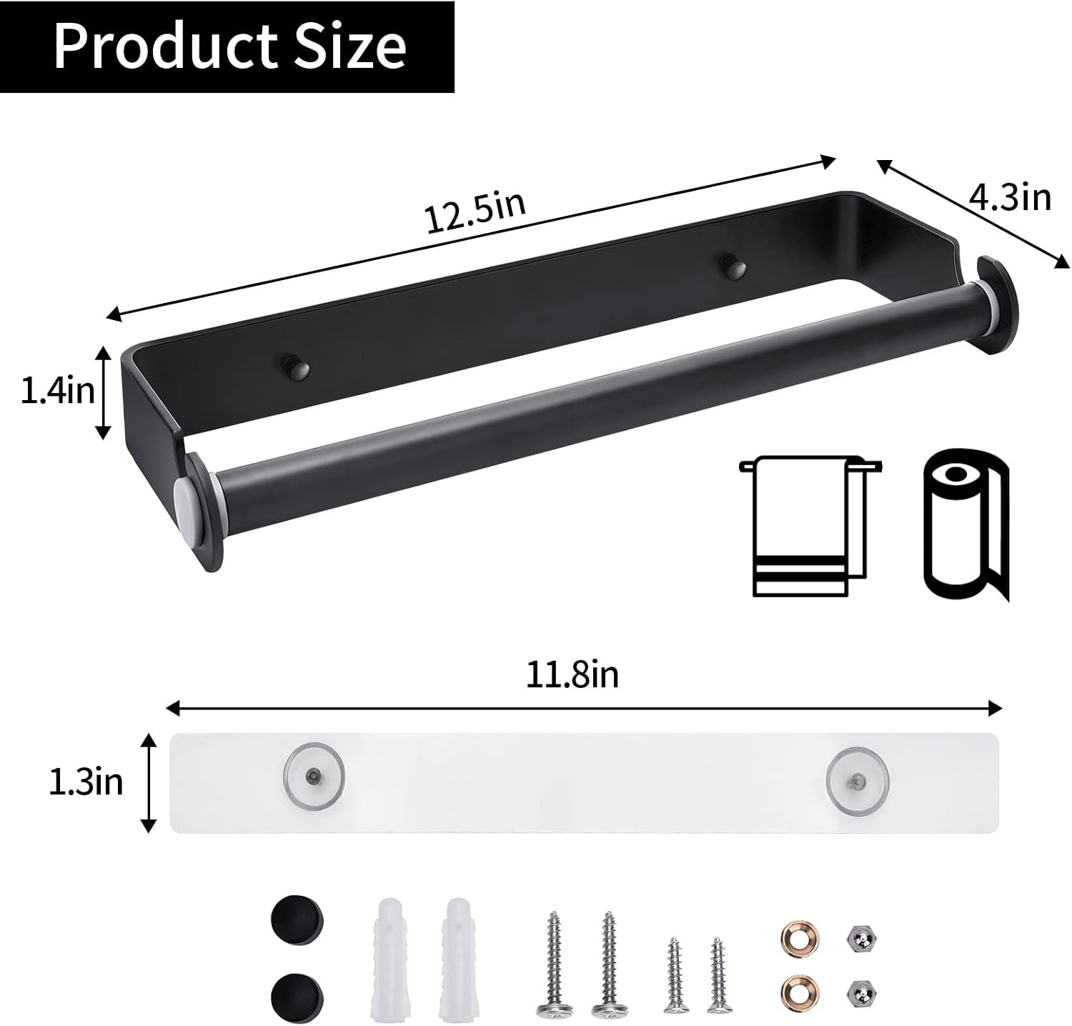 under-cabinet-paper-towel-holder-adhesive-or-drill-mount-paper-towel-holder-wall-mount-paper-towel-holders-for-kitchen-or-bathroom-black