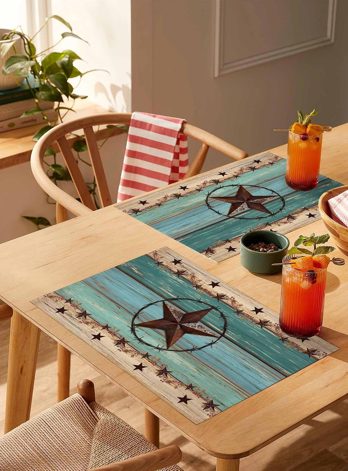 western-texas-star-placemats-set-of-6-retro-turquoise-wooden-rustic-farmhouse-13x19-inch-washable-non-slip-linen-table-mats-rustic-summer-placemats-for-dining-table-party-kitchen-decor