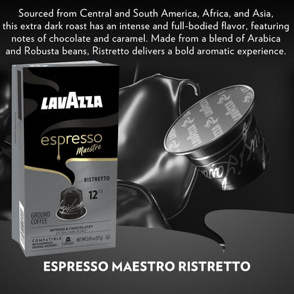 Lavazza Espresso Maestro Ristretto Aluminum Capsules Compatible with Nespresso* Original Machines, Dark Espresso Roast, Arabica and Robusta Blend (60 Capsules)5