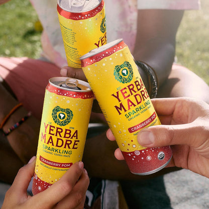 Yerba Madre Organic Sparkling Yerba Mate, Cranberry Pom, 115Mg Natural Plant Based Caffeine, Smooth Energy & Focus, Carbonated, 12Oz Cans (Pack of 12) (Packaging May Vary)6