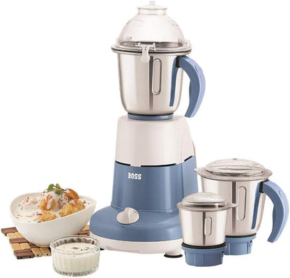 Excel Pro 3-Jar Mixer Grinder Kitchen Grinding Genius 750 Watt Powerful Motor, 3 Variable Speed with Incher, 110V,Blue1