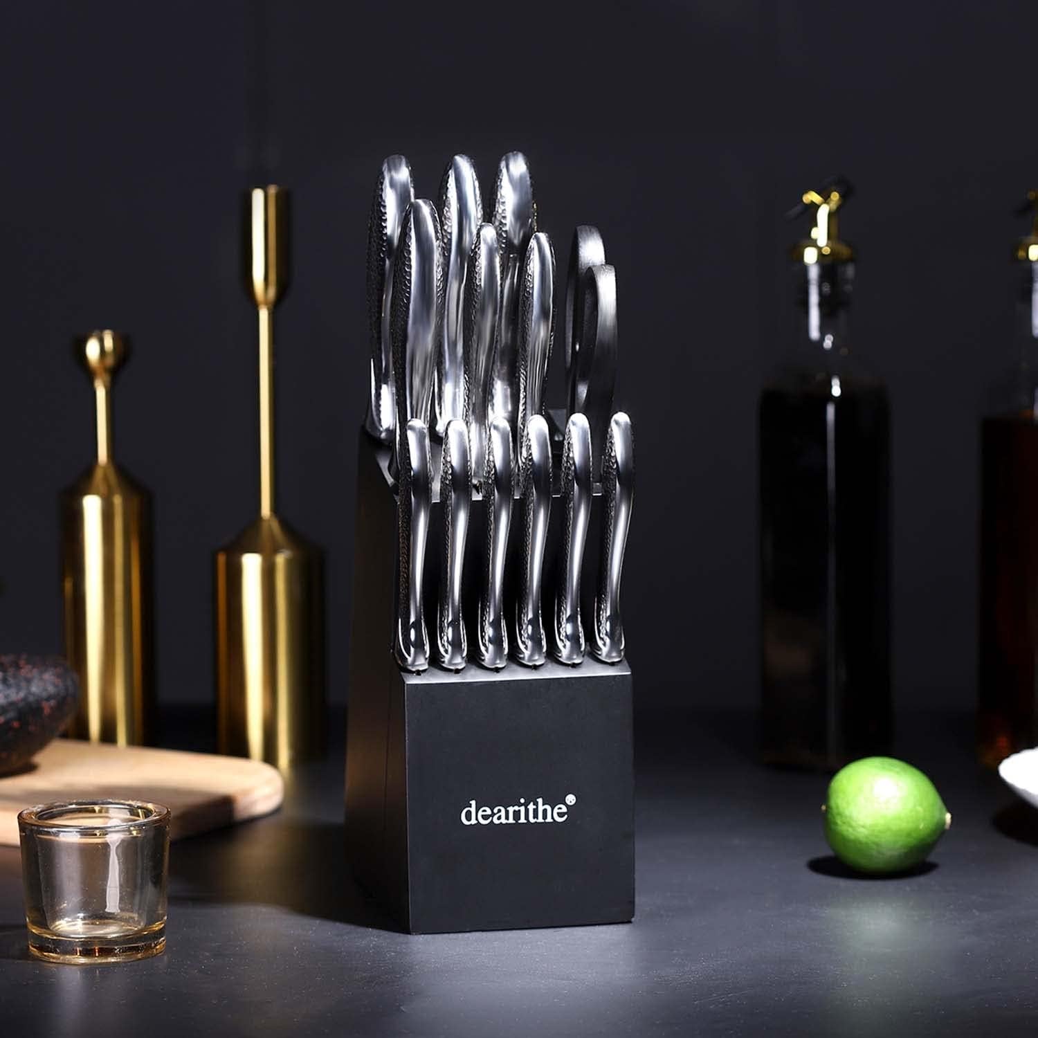 14-piece-knife-block-set-with-built-in-sharpener-scissors-high-carbon-stainless-stee-kitchen-knife-set-hammered-pattern-hollowed-handle-design