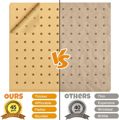 Air Fryer Disposable Parchment Paper Liners: 150Pcs Airfryer Liners 9X11 Inch Perforated Rectangular Paper Sheets Basket Liner Accessories for Toaster Oven Xl Air Fryer5