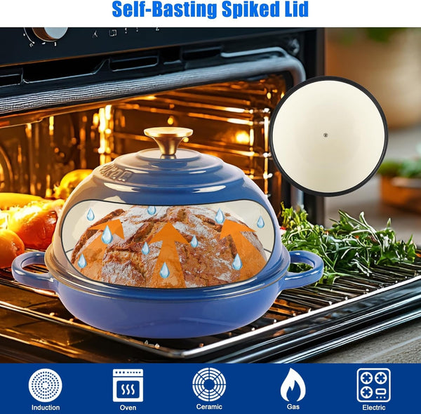  7QT Dutch Oven Pot with Lid, Enameled Cast Iron Dutch Oven for Bread Baking, Non-Stick Bread Pot for Oven/Stovetop (Roast, Braising, Stewing, Soups)3