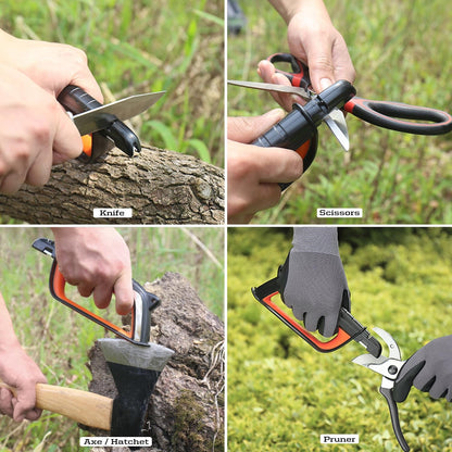 103N All-In-1 Knife Garden Tool Lawn Mower Blade Sharpener | Axe, Hatchet, Machete, Pruner, Hedge Shears, Scissors, Gardening Sharpening Tool Gifts for Men5