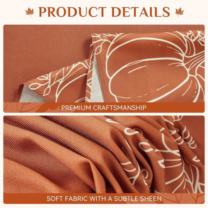Large Fall Tablecloth Rectangle 60X104 Inch, Faux Linen Autumn Table Cloths with Maple Leaves & Pumpkin, Water Resistant, Orange Table Cover Decor for Fall, Dining,Kitchen-Harvest Themed4