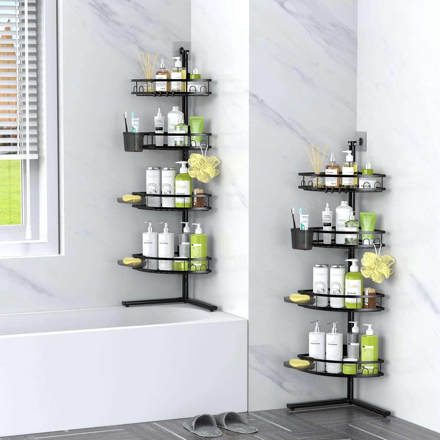 standing-shower-caddy-corner-rustproof-bathroom-shower-stand-shelf