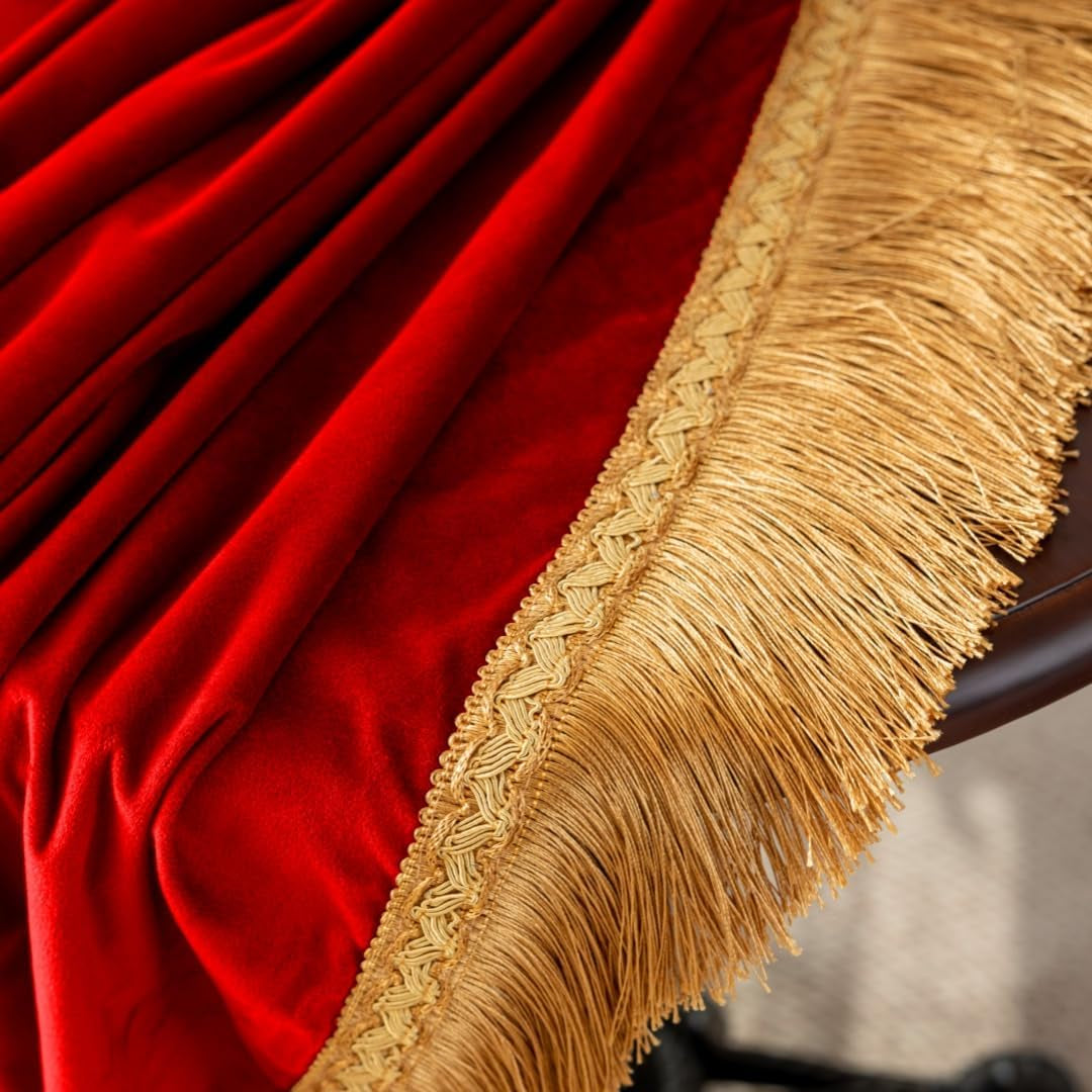 luxury-red-velvet-nightstand-cover-with-gold-tassel-fringe-decorative-bedside-table-cloth-dust-proof-dresser-scarf-for-bedroom-nightstand-side-table-dresser-home-decor-36-x-36-inch