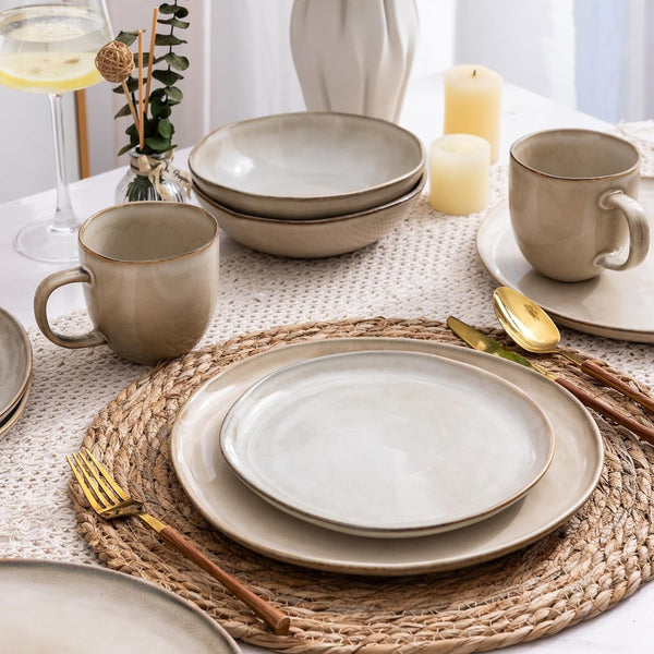 Ceramic Dinnerware Sets for 8, 24Pcs Plates and Bowls Sets Dishes6