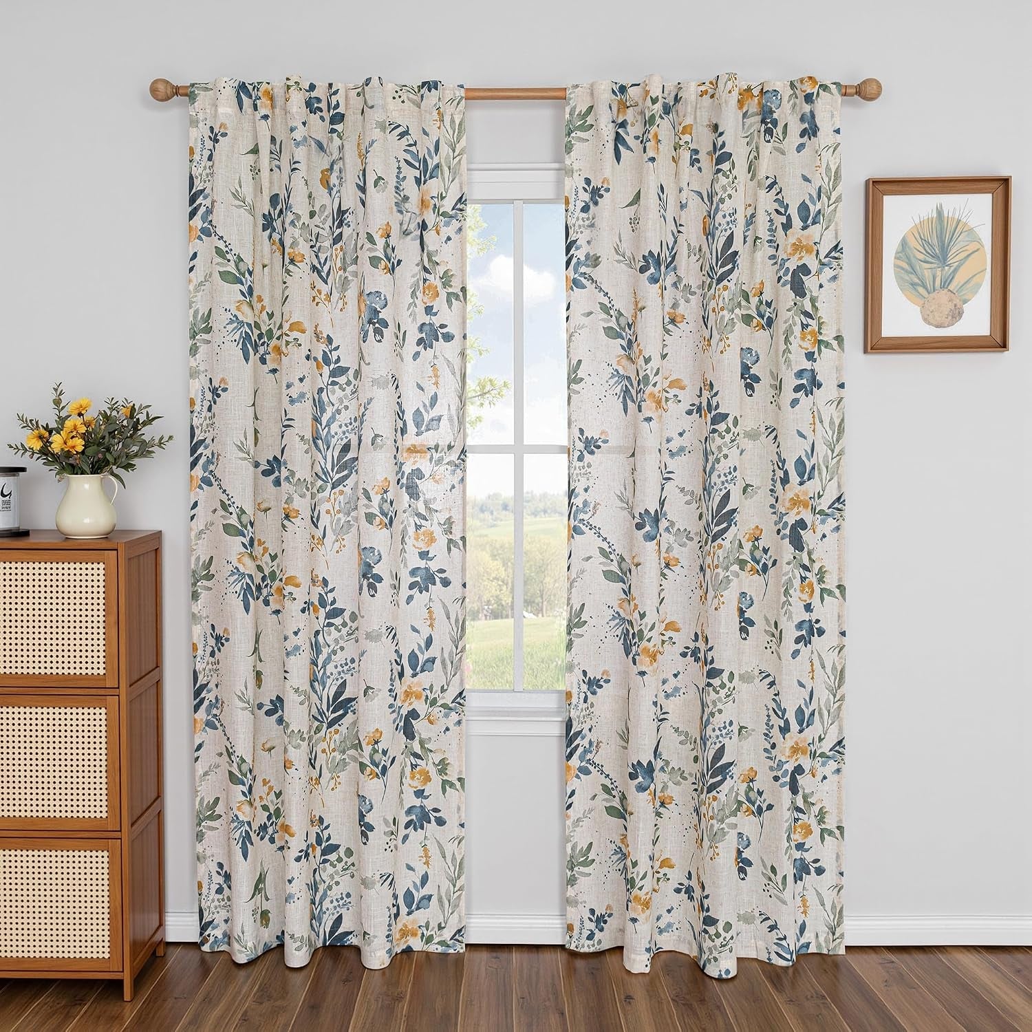 floral-linen-curtains-84-inch-long-2-panels-semi-sheer-cottage