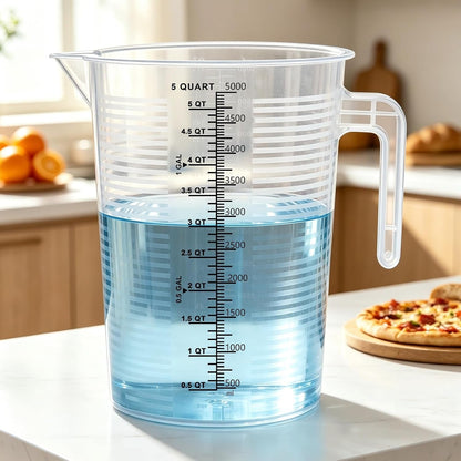 5000 Ml Measuring Cup with Easy-Read Guide Stripes, 1 Gallon Plastic Pitcher, Heavy Duty Food Grade PP, Large Measuring Container for Oil, Chemicals and Kitchen (Unbreakable)2