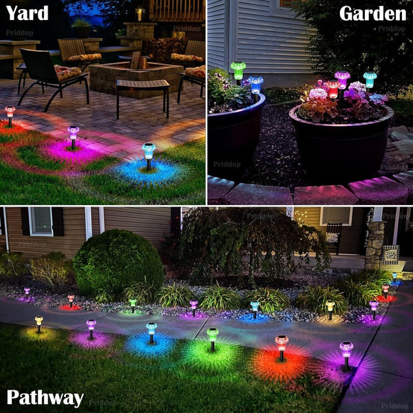 Solar Christmas Lights Outdoor Waterproof 8 Pack Color Changing LED3
