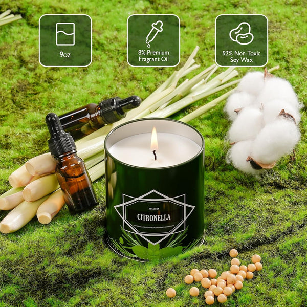 Citronella Candles Outdoor 6-Pack, Total 54Oz Citronella Candles for outside Patio, Camping & Garden, Summer Gifts for Indoor Home Scented, 50-Hour Burn Time, 9 Ounce Each3