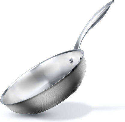 Stainless Steel Frying Pan, 8 Inch Induction Skillet | Eggs and Small Meals, Compact Size for Daily Cooking, Stay-Cool Handle1