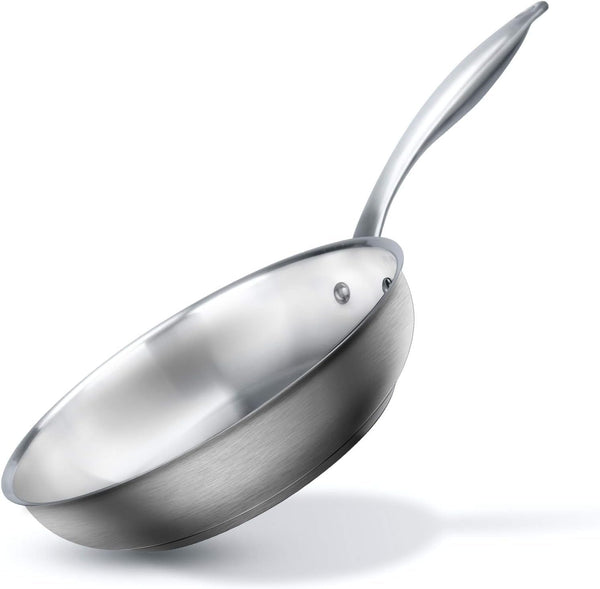 Stainless Steel Frying Pan, 8 Inch Induction Skillet | Eggs and Small Meals, Compact Size for Daily Cooking, Stay-Cool Handle1