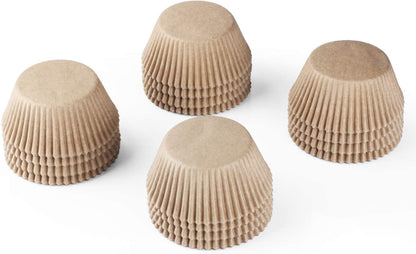 Standard Natural Cupcake Liners 500 Count, No Smell, Grease-Proof Paper Muffin Liners, Food-Grade Baking Cups for Cupcakes, Muffins, Nuts | Unbleached, No Smell, Greaseproof Natural Paper Cupcake Wrappers, Food-Grade Baking Cups Perfect for Cupcakes & Muffins6