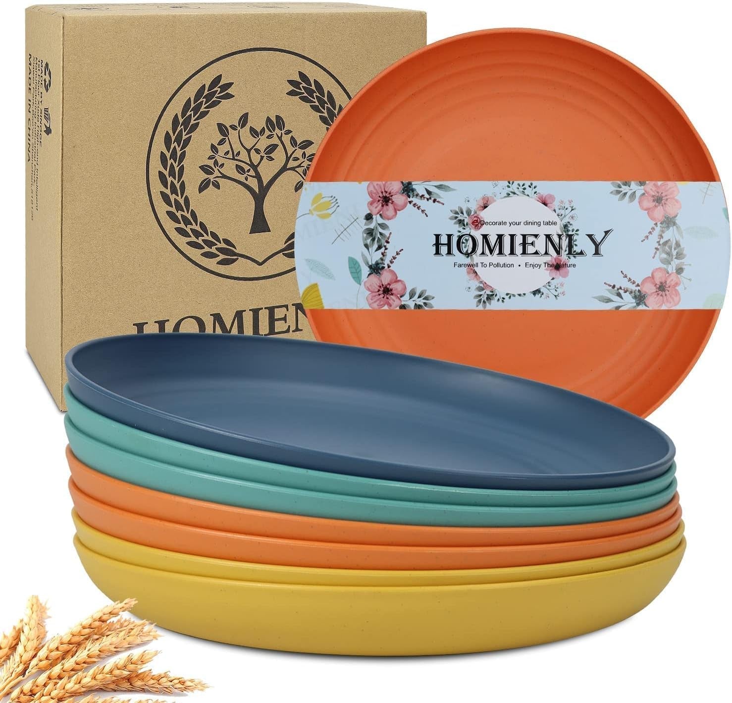 deep-dinner-plates-set-of-8-alternative-for-plastic-plates-microwave-and-dishwasher-safe-wheat-straw-plates-for-kitchen-unbreakable-kids-plate-set-with-4-colors-classic-bright-9-inch