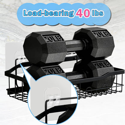 6 Pack Shower Caddy Adhesive Replacement, Extra Thick Bath Toy Storage Replacements, Waterproof Adhesive Hooks Strips for Kitchen Racks, Bathroom Storage, Shower Basket & Soap Holder3