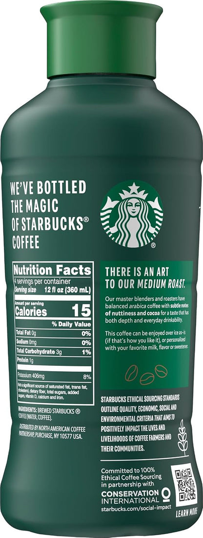 Starbucks Medium Roast Iced Coffee, Black Unsweetened, 48 Fl Oz Bottle4
