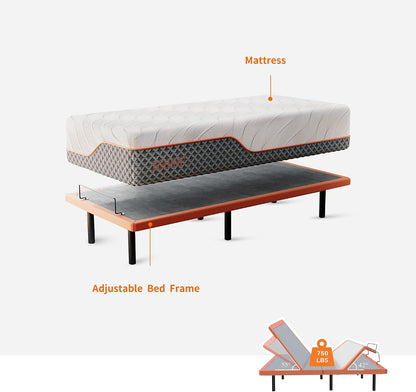 Adjustable Bed Frame + 14" Hybrid Mattress Twin XL, 3000 Series9