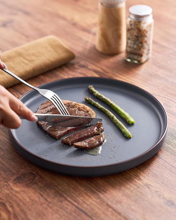 Nebula Ridge 12-Piece Stoneware Dinnerware Set, Charcoal8