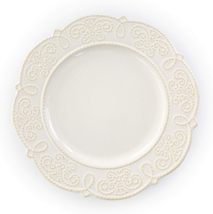 round Decorated Stoneware Scallop Embossed Dinnerware Dish Set, 16 Piece, Luna5
