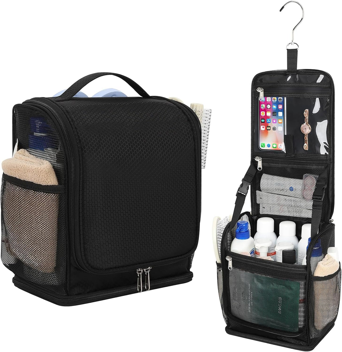 mesh-shower-caddy-portable-toiletry-bags-for-travel-black