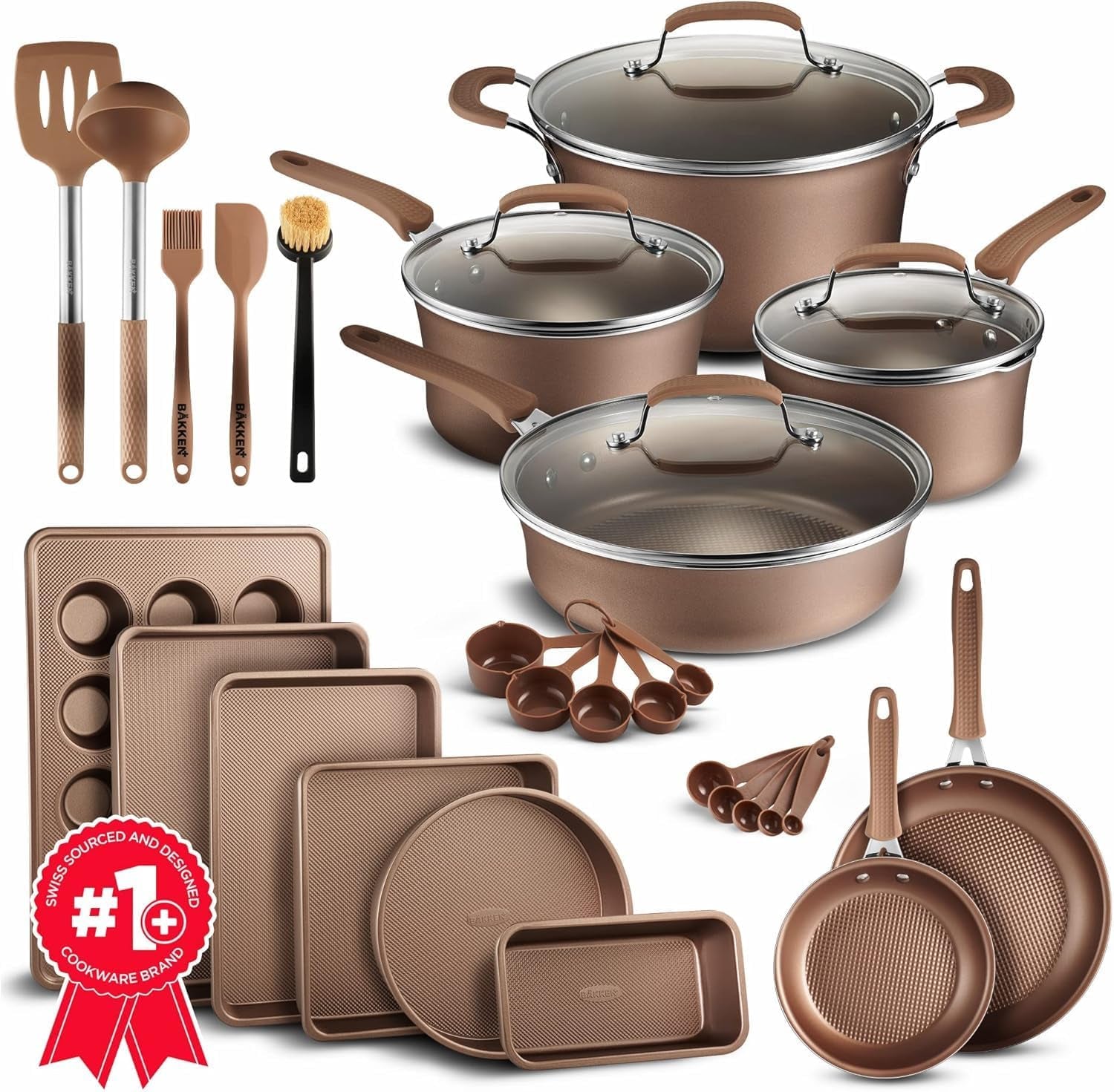 pots-and-pans-set-23-piece-non-stick-cookware-bakeware-sets-with-plaid-pattern-stackable-design-dishwasher-safe-stain-resistant-oven-all-stove-safe-tempered-glass-lid-golden