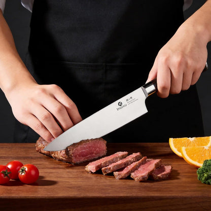 3 Piece Knife Set, Japanese High Carbon Stainless Steel Chef Knife | Professional Kitchen Knife Set with Ergonomic Pakkawood Handle, 15° Razor Sharp Edge for Kitchen & Home Cooking5