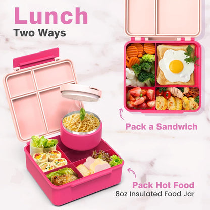 Bento Lunch Box Set for Kids, Pink3