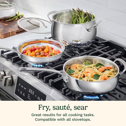 Pureclad™ Pureclad™ Triple-Ply 12" Stainless Steel Skillet with Helper Handle and Cover. PCT22-30HC8