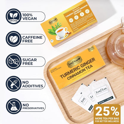 Turmeric Ginger Cinnamon Tea Bags, 40 Ct Caffeine-Free Herbal Tea | Individually Foil-Wrapped for Freshness, 100% Natural Blend, No Sugar, Vegan, Non-Gmo, Warming Golden Cup for Wellness6