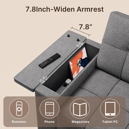 Convertible Sofa Bed 63.6'' 3 in 1 Sleeper Sofa Small Loveseat Couch5