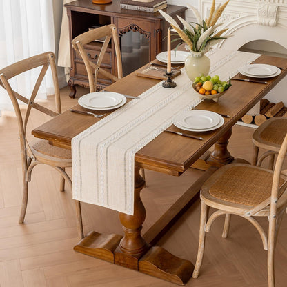 Rustic Linen Table Runner, Ivory Table Runners 36 Inches Long7
