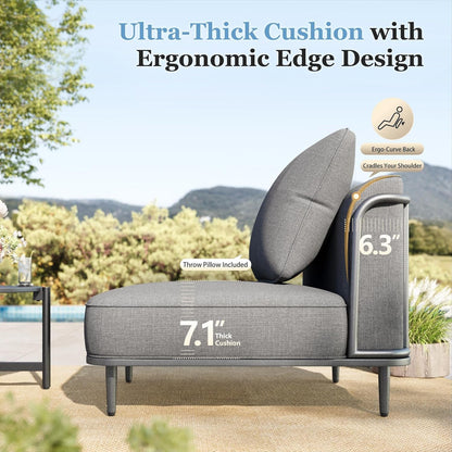 Metal Patio Conversation Set, 10-Seat, Modular Design, Grey3