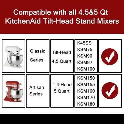 Mixer Bowl Fit for Kitchen Aid, 4.5-5 Quart Stainless Steel Mixing Bowl9