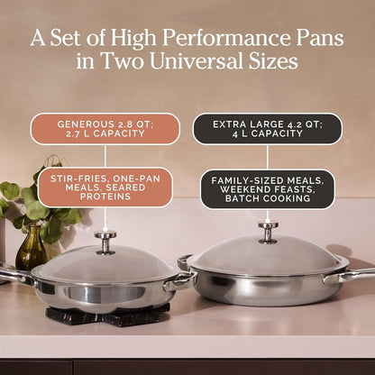 Our Place Titanium Always Pan Pro Duo, 10.5" & 12.5" Nonstick Fry Pan Set4