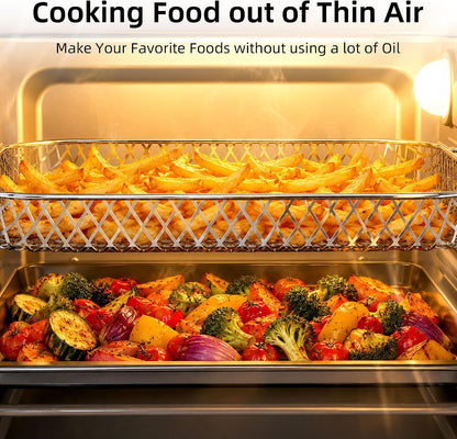 Air Fryer & Toaster Oven 19 QT, 12-In-1 Functions, Air Fry, Broil, Keep Warm, Bake, Defrost, Ouchscreen Controls, Nonstick & 75-450℉, Dishwasher-Safe Accessories, Stainless Steel4