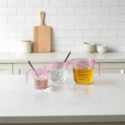 Pink Measuring Cups Set - 3Pc 150Ml/300Ml/600Ml3