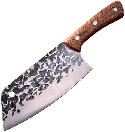 Meat Cleaver, 7 Inch Slicing Knives High Carbon Steel Chef Knife Kitchen Meat Fish Vegetables Cutter Butcher Cleaver Knives(C Knife)1