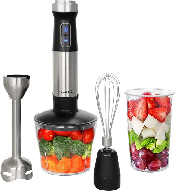 Megachef MC-158C 4 in 1 Multipurpose Immersion Hand Blender with Speed Control and Accessories, 4In1, Silver1