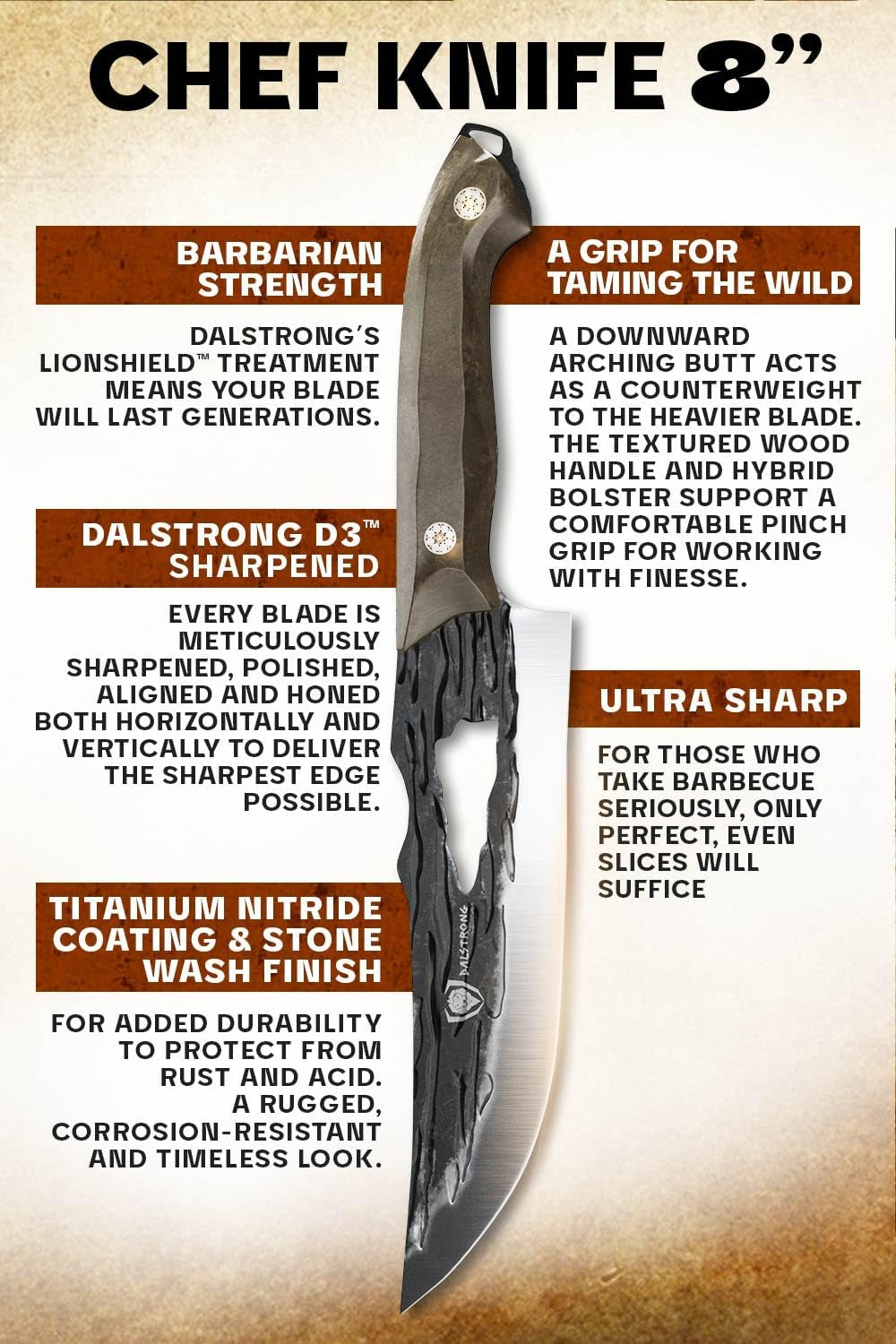 chef-knife-8-inch-barbarian-series-premium-swedish-14c28n-high-carbon-stainless-steel-black-brown-stabilized-wood-handle-chefs-knife-kitchen-sheath-included