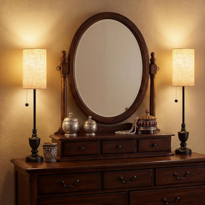 Buffet Table Lamps Set of 2,28" Tall Skinny Black Resin Living Room Lamp7