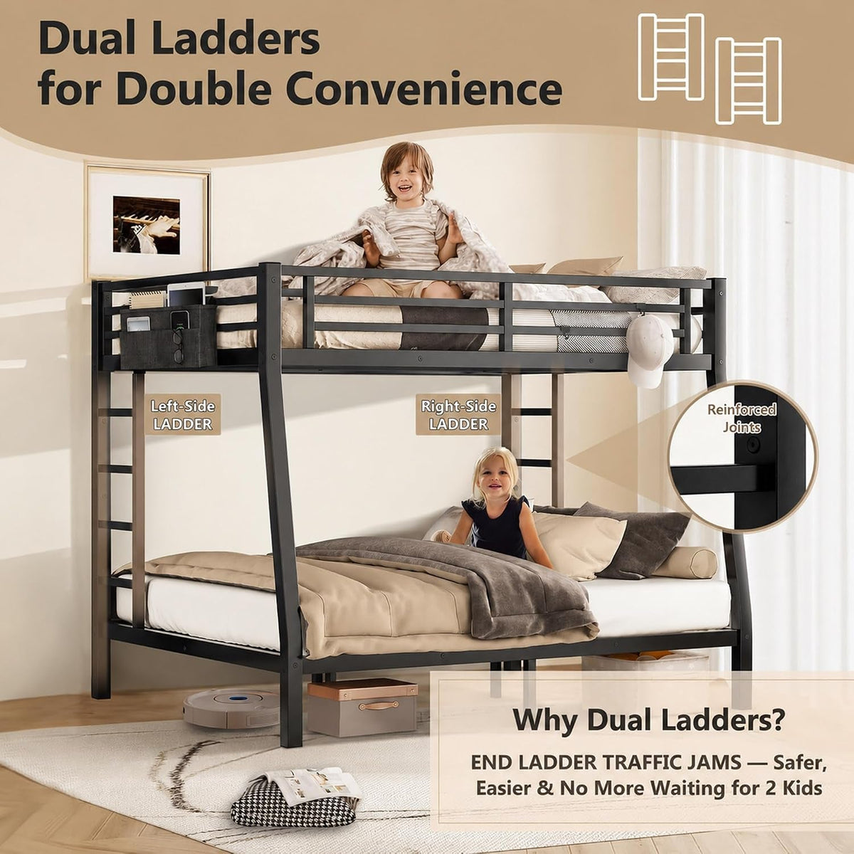 heavy-duty-metal-full-xl-over-queen-bunk-bed-with-bedside-caddy-black