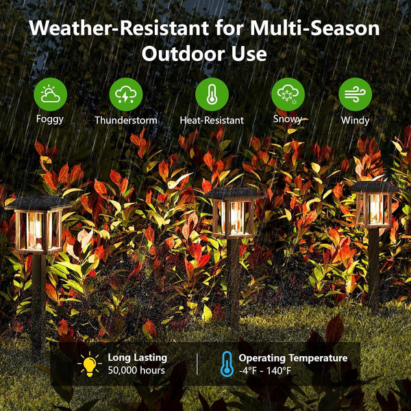 Solar Pathway Lights Outdoor 4 Pack, 25 Lumens Solar Garden Lights7